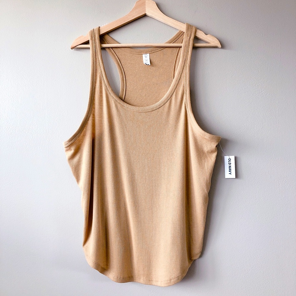 Old Navy tank top UltraLite Rib-Knit Racerback Tank Top Women tan shirt - Picture 3 of 14